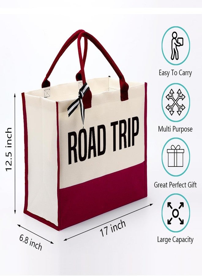 EDCTO Canvas Tote Bag, Cotton Canvas Tote Bag, Creative Gifts for Women Friend Her, Canvas Tote Bags for Women, Womens Weekend Bag, Gift for Road Trip Camping Picnic Beach Travel Vacation Short Trip A - Image 2